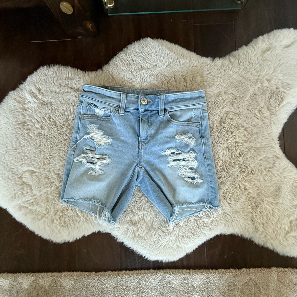 American Eagle Outfitters Light Blue distressed Jean Shorts